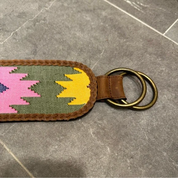 3D western belt wide boho pink leather southwest yellow purple colorful - Picture 12 of 12